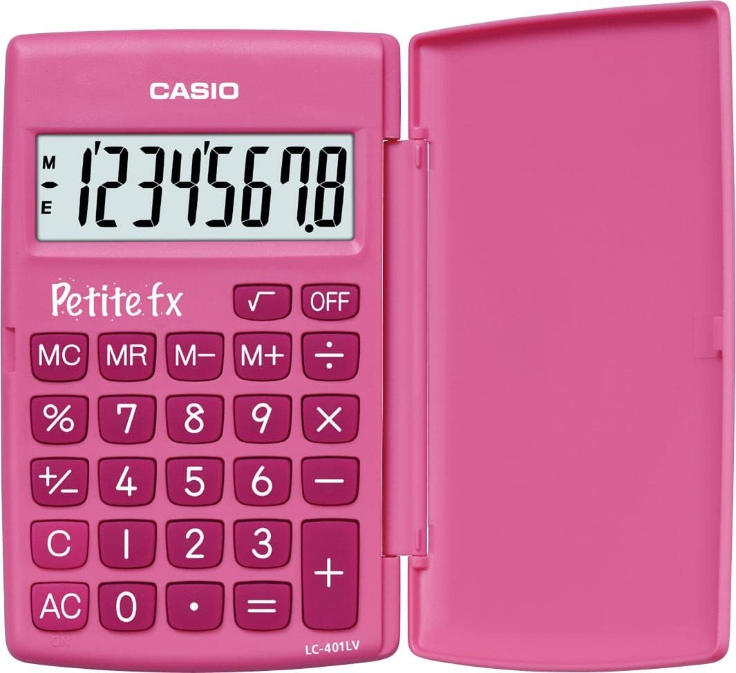 calculadora escolar rosa casio lc410
